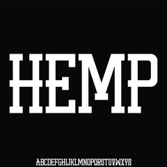 Elegant minimalist alphabet display font vector. Beautiful hemp typeface