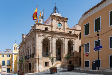 historic town hall of mahon menorca spain
