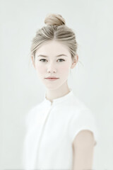 Fototapeta premium minimalist photograph of model emphasizing single subject with soft diffused lighting