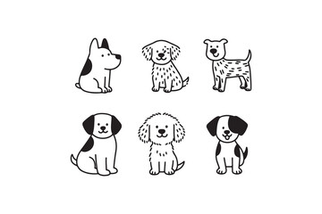 Cartoon dogs' illustration cute puppy vector graphic design