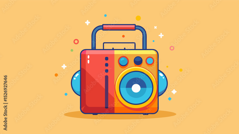 Poster portable speaker perfect for creating a lively work environment or providing background music while 