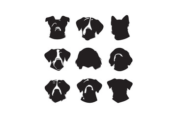 Fototapeta premium Dog breeds silhouette vector illustration collection