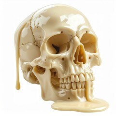 Obraz premium Melting Cream Skull: A Surreal 3D Render