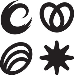 Abstract Organic Symbols, Dynamic Black Design Elements