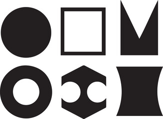 Abstract Geometric Design Elements, Minimalist Shape Collection
