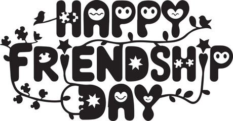 Happy friendship day typography clip art