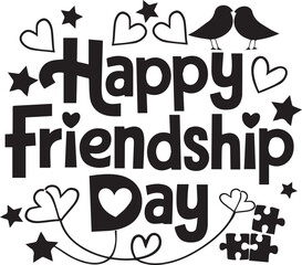Happy friendship day typography clip art