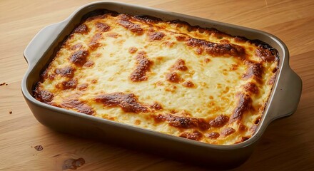 Overhead shot of a home-cooked lasagna
