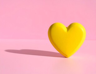 Yellow heart on pink