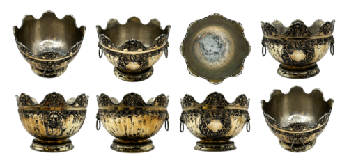 Different angles of Antique Ornate Bowls, 18th Century Neoclassical Design