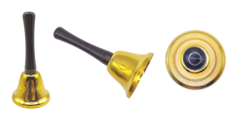 Gold service bell angles, black handle