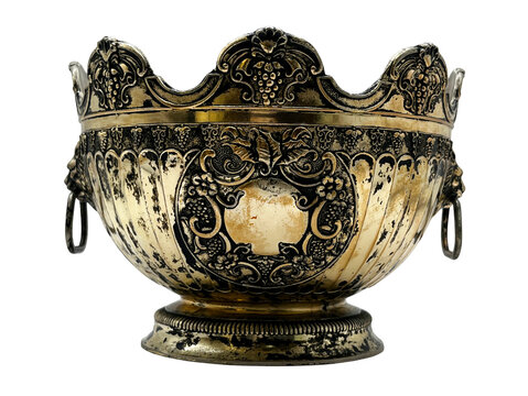 Antique Silver and Gold Ornate Bowls, Neoclassical 18th Century