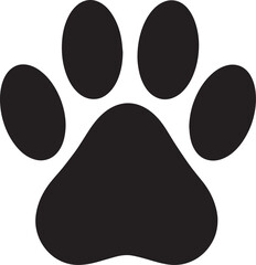 Dog Paw Black Vector Format - Pet Footprint Silhouette Illustration