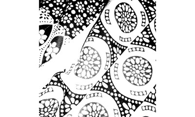 black and white background with circles