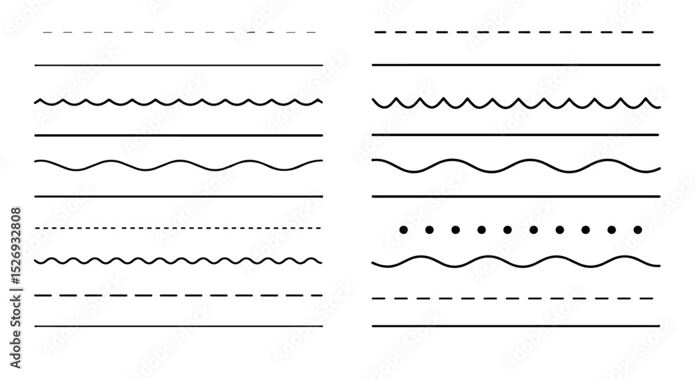 Poster collection of decorative line borders perfect for design projects web design and graphic art