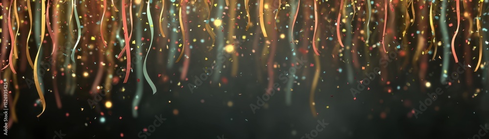 Aufkleber team motivation colorful strands and droplets suspended in a dark background, creating a vibrant abs