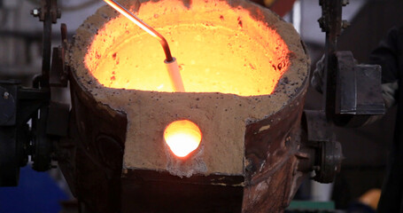 Steelmaking workshop. Production of steel products in a metallurgical plant.