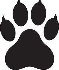 Dog Paw Black Vector Format - Pet Footprint Silhouette Illustration