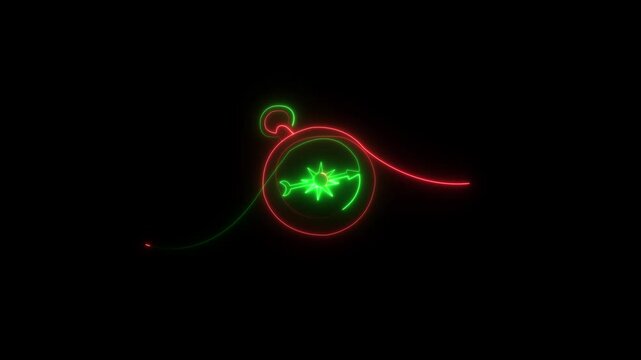 Abstract glowing traveller compass. Old navigate and adventure symbol in simple linear style. Business strategy and adventure concept in editable stroke.