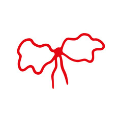 Whimsical Handdrawn Bow Illustrations. Doodle Ribbons for Cards, Stickers, and Prints