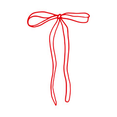Whimsical Handdrawn Bow Illustrations. Doodle Ribbons for Cards, Stickers, and Prints