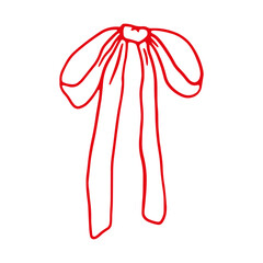 Whimsical Handdrawn Bow Illustrations. Doodle Ribbons for Cards, Stickers, and Prints