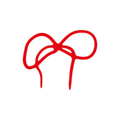 Whimsical Handdrawn Bow Illustrations. Doodle Ribbons for Cards, Stickers, and Prints