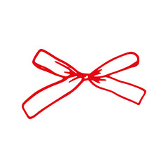 Whimsical Handdrawn Bow Illustrations. Doodle Ribbons for Cards, Stickers, and Prints