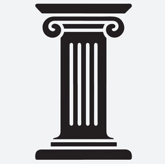 column layout icon silhouette vector art illustration, classic column isolated on white