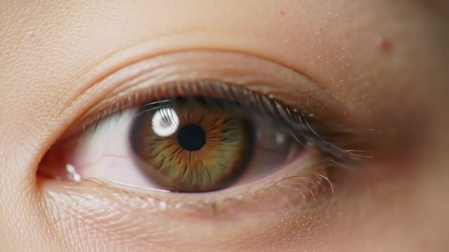 Human eye iris opening pupil extreme close up slow motion 60fps 4k UHD footage