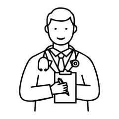 Professional Doctor, Physician, Medical Practitioner, Healthcare Provider, Medical Consultation, Health Professional Illustration