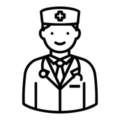 Professional Doctor, Physician, Medical Practitioner, Healthcare Worker Icon Illustration A Clean and Simple Vector Graphic for Websites, Apps, and Presentations