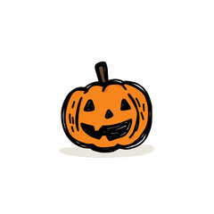  cute Jack-o'-lantern smiling and ready for Halloween celebration isolated on white background