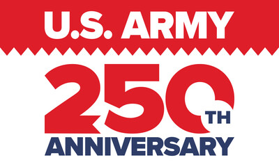 U.S. Army 250th birthday. Anniversary. United States Army Day in June. American military holiday. American flag. Patriotic design. Vector Illustration