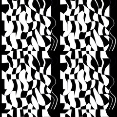 Hand Woven Paper Geometric Black and White Seamless Repeat