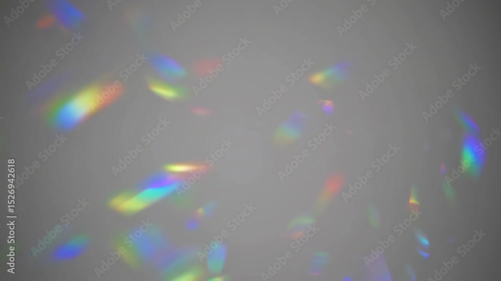 Aufkleber dreamy holographic rainbow light refraction texture overlay with abstract soft bokeh effect on a whi