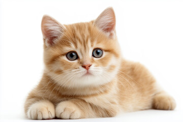 Obraz premium Adorable orange tabby kitten with blue eyes