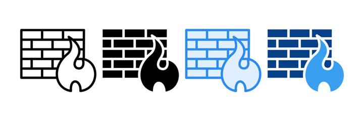 Firewall Icon Set Multiple Style Collection