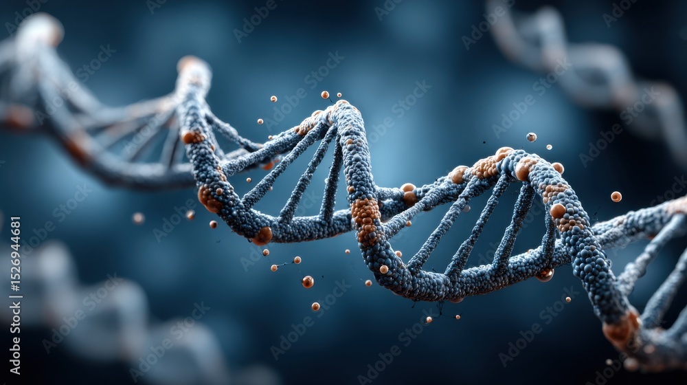 Aufkleber this visualization depicts the intricate structure of a dna double helix, featuring molecular compon