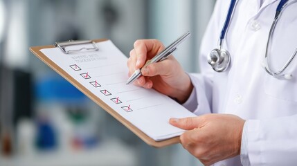 Medical Screenings Checklist for Different Age Groups Emphasizing Preventive Healthcare and Well-Being in a Clinical Environment