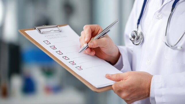 Medical Screenings Checklist for Different Age Groups Emphasizing Preventive Healthcare and Well-Being in a Clinical Environment