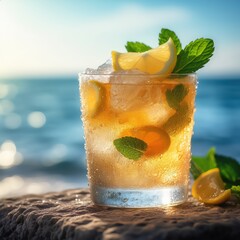 Cold Drink with Ocean View