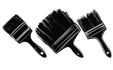 Bold Ink Brush Stroke Set Strong Hand-Drawn Vector Design.

