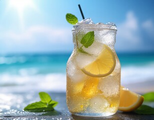 Cold Drink with Ocean View
