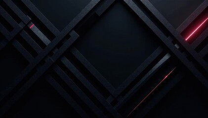 Obraz premium Intersecting grey lines forming geometric patterns on a black backdrop, graphic, technology