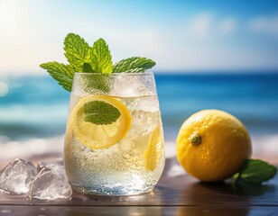 Cold Drink with Ocean View