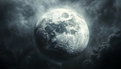 moon drawing on white background