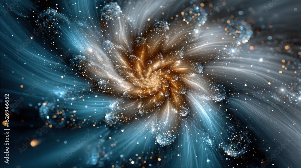 Aufkleber a mesmerizing cosmic swirl features brilliant colors and sparkling stars, creating a captivating vie