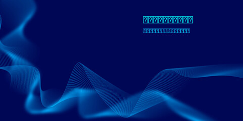 Futuristic Blue Abstract Wave Background with Digital Elements.