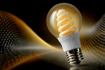 Energy-efficient spiral led bulb with dynamic abstract background